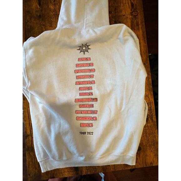 Slipknot 2022 Tour Hoodie Men's Small Blue Red Classic Spell Out Logo Pullover - Picture 4 of 4